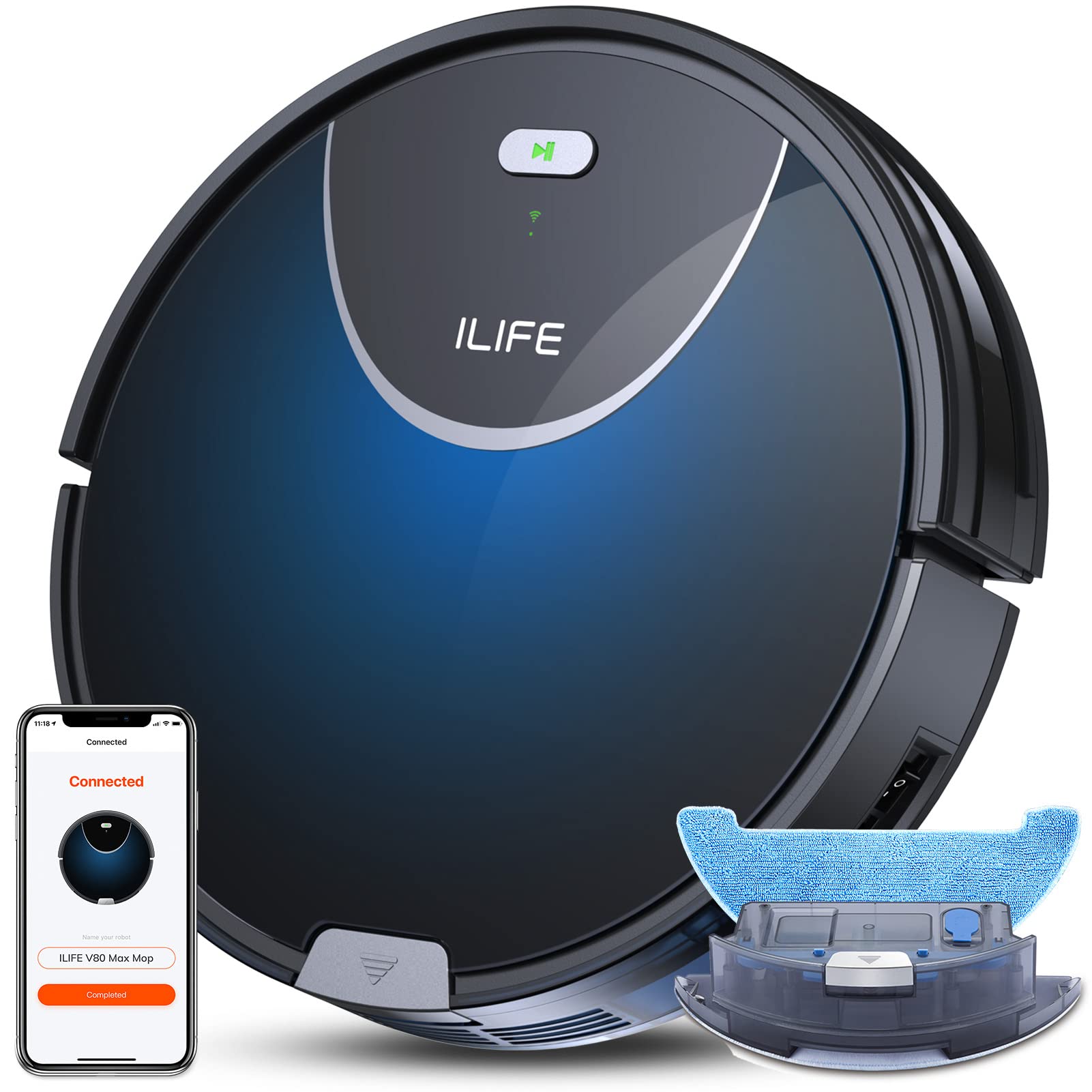 ILIFE V80 Max ロボット掃除機 本体 Amazon.com - ILIFE V80 Max Mopping Robot Vacuum and Mop Combo